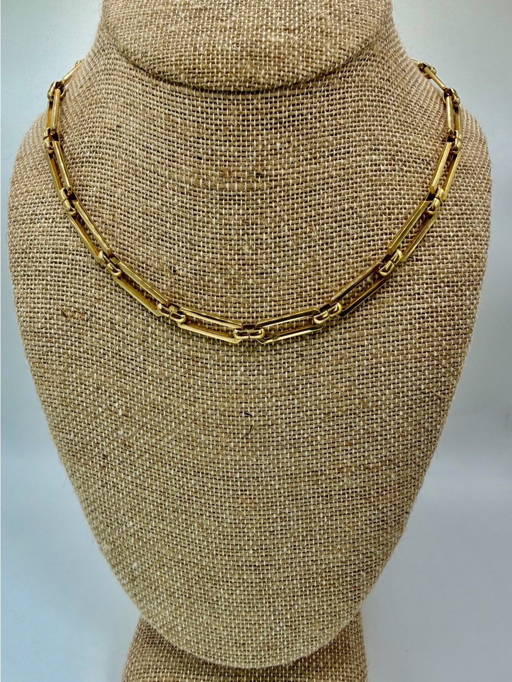 Vintage Monet Gold Tone Paperclip Chain Necklace